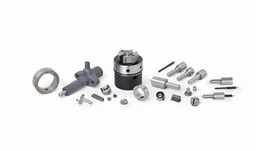 DPA pump parts: head and rotor, injector, nozzles, cam ring and small parts